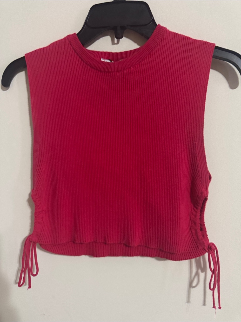 Zara Fuchsia Ribbed Tank with Side Ties